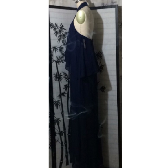 Midnight color chiffon gown by laundry - Picture 4 of 9